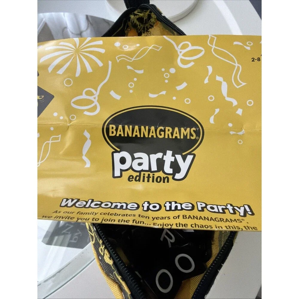Bananagrams Party Edition Anagram Word Tile Game That Will Drive You Bananas